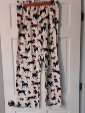 Womens Pajama Pants with Navy Lab Dog Sz L NWT